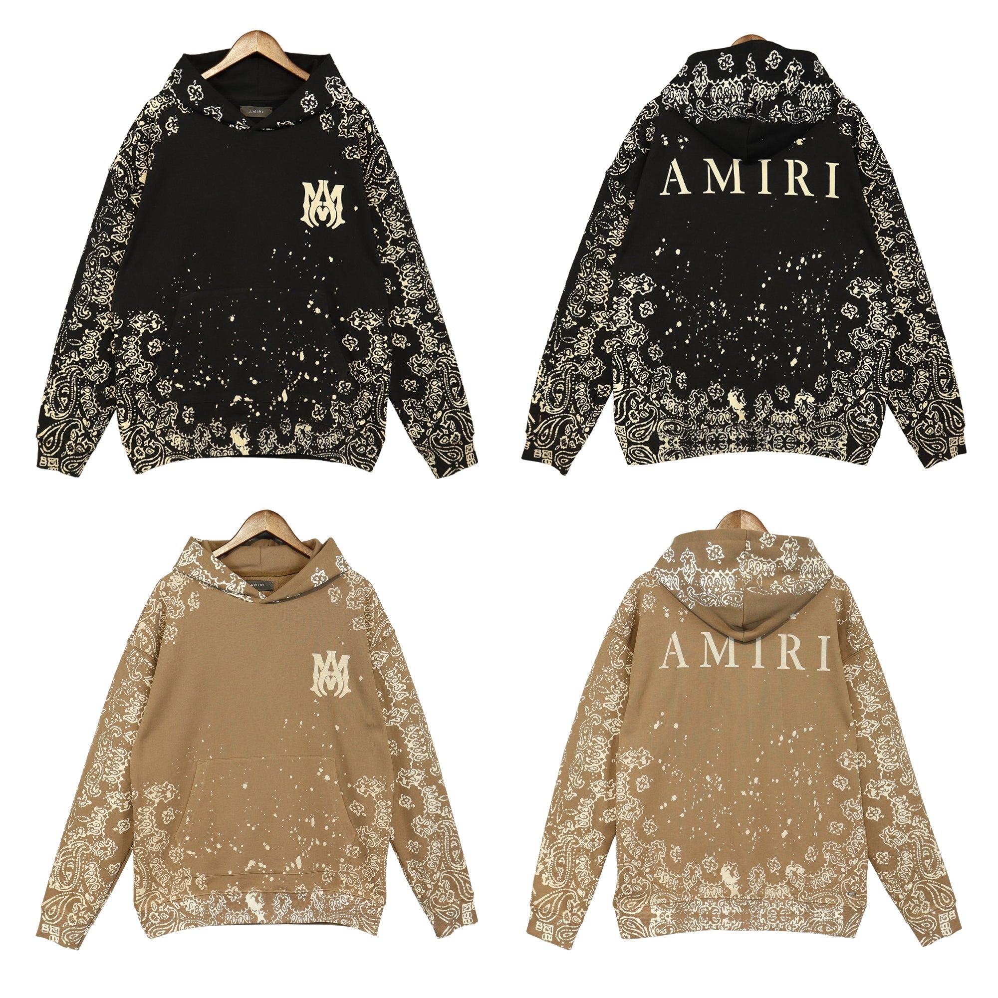 AMIRi Bandana Bleach All Over Hoodie